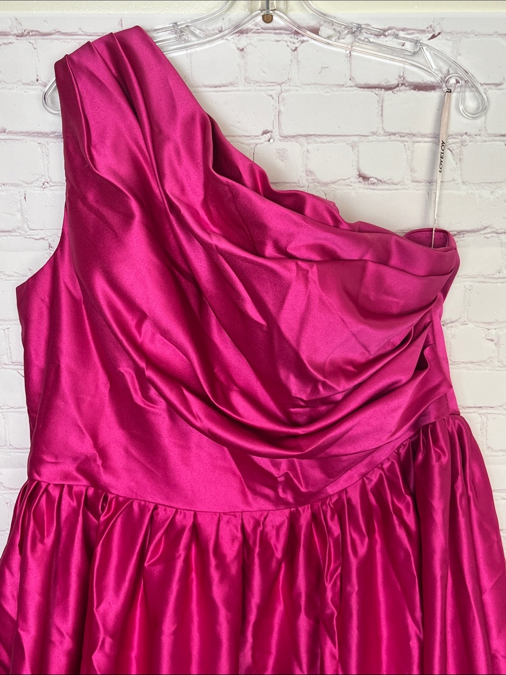 Loyeloy Fuchsia One Shoulder Floor Length Gown - Picture 2 of 14